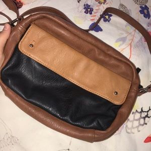 black and brown american eagle purse
